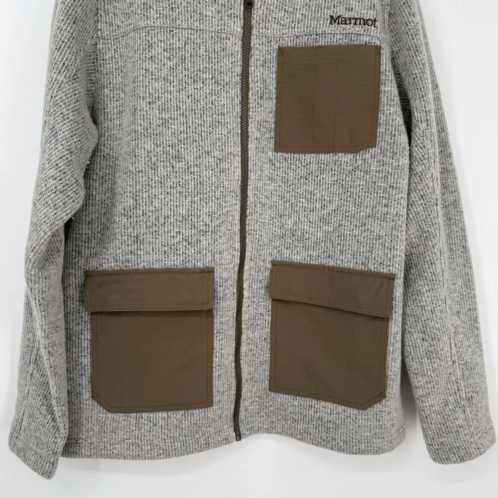 Marmot Gilcrest Jacket Gray Fleece Wool Blend Gorpcore Outdoor M42650 Men Sz XL